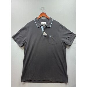 Original Penguin Mens Polo Shirt Black Short Sleeve Pocket XXLT TG